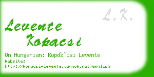 levente kopacsi business card